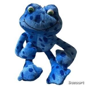 11” Toy Factory Blue  Frog Plush